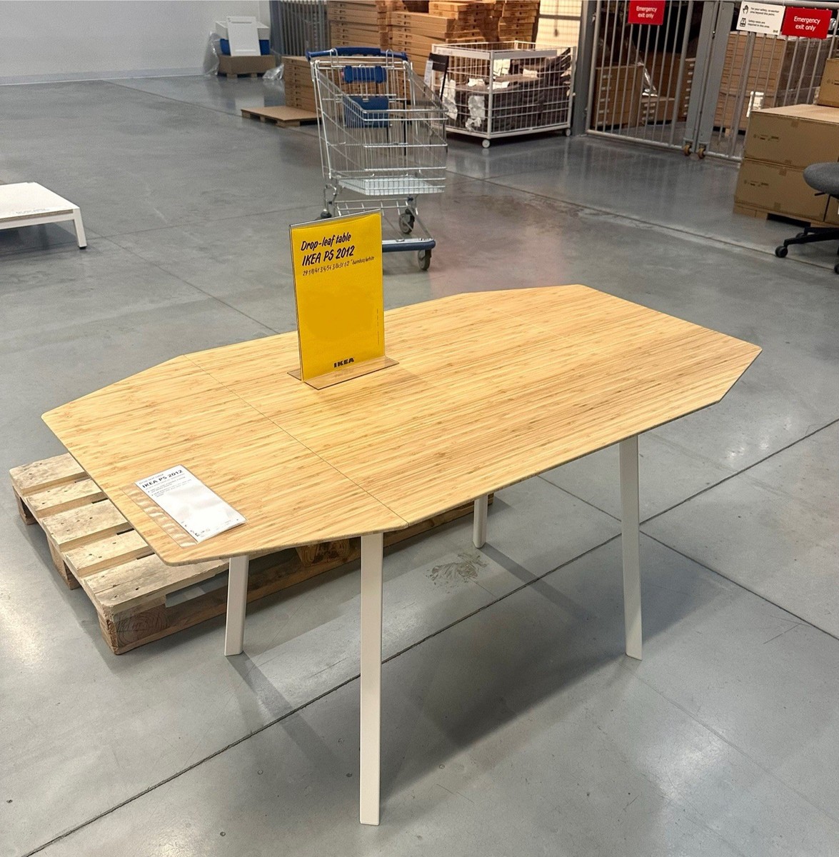 Brand New IKEA IKEA PS 2012 Bamboo White Drop-Leaf Table 202.068