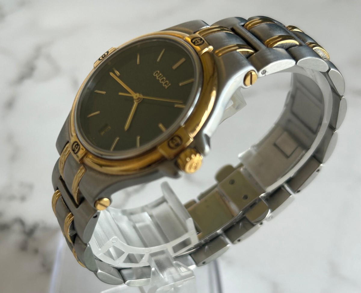 Gucci 9040M Gray Dial Quartz Vintage Watch Arm circumference 17cm
