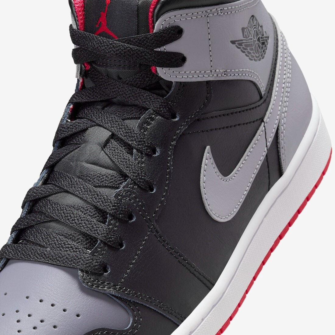 Air Jordan 1 Mid Bred Shadow Black Cement Grey Fire Red DQ8426-006