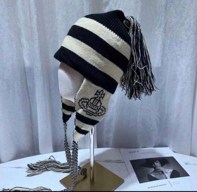 Vivienne Westwood Ear Knit Hat White Black size S-M | eBay