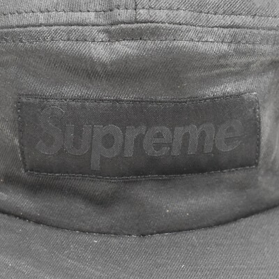 NWT Supreme Maison Margiela MM6 Black Paint Box Logo Hat Camp Cap