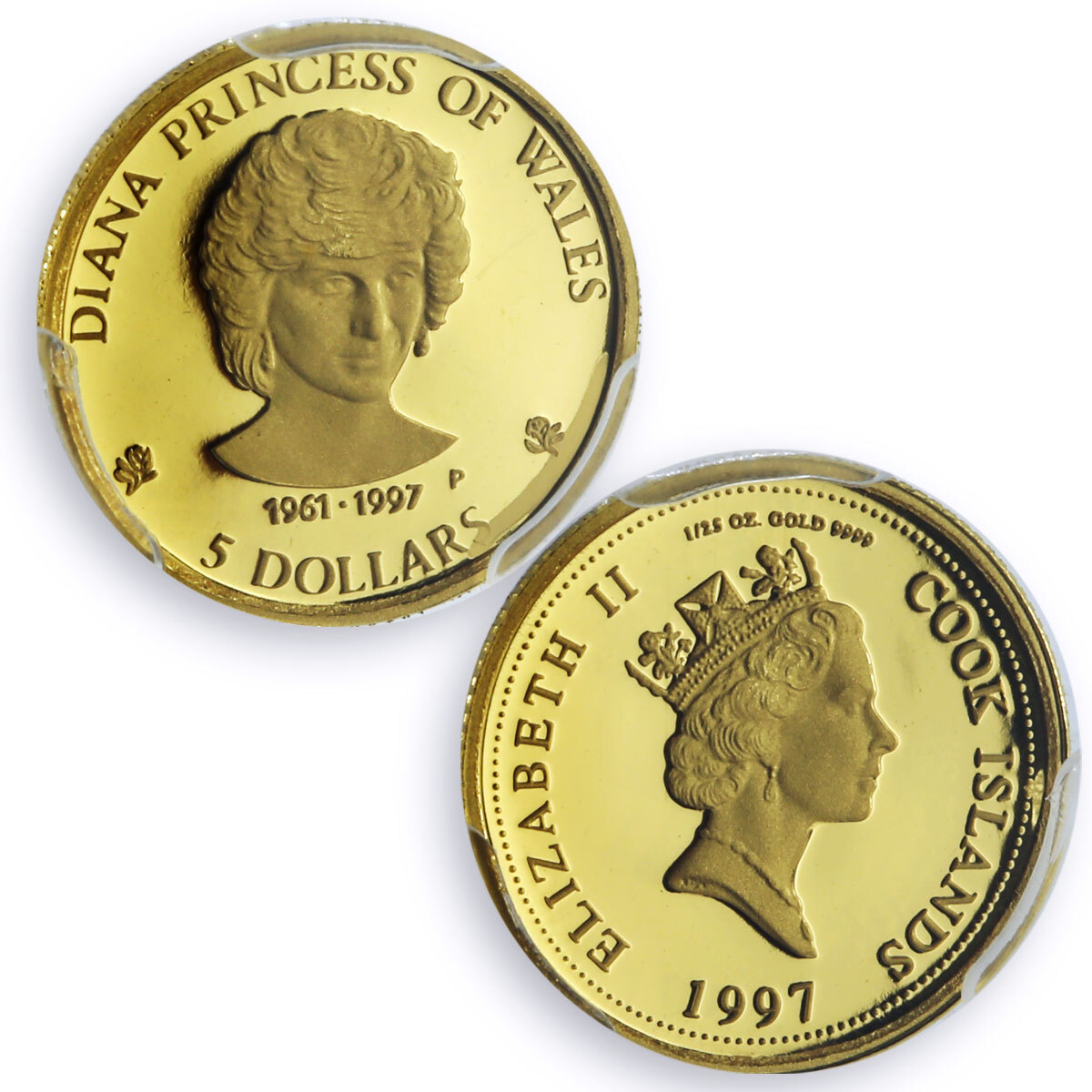 Cook Islands 5 dollars Princess Diana History Politics PR68 PCGS