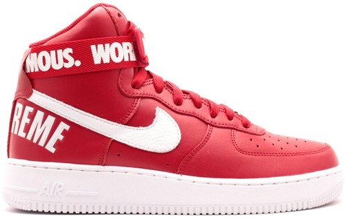 Supreme × Nike Air Force 1 High World Famous Red 698696-610 Men's