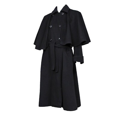 Yves Saint Laurent YSL Rive Gauche 70s Black Cape Hood Scarf Wool