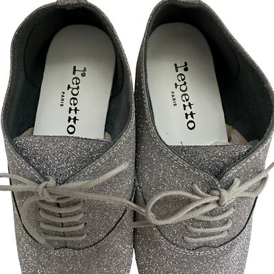 NWOT Repetto Paris Silver Glitter Zizi Oxford Dance Shoe Woman's 5