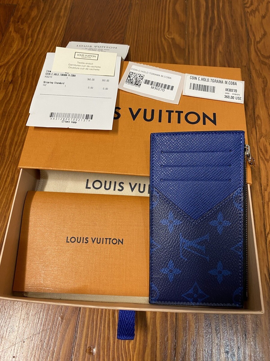 BNIB louis vuitton coin card holder in cobalt | eBay