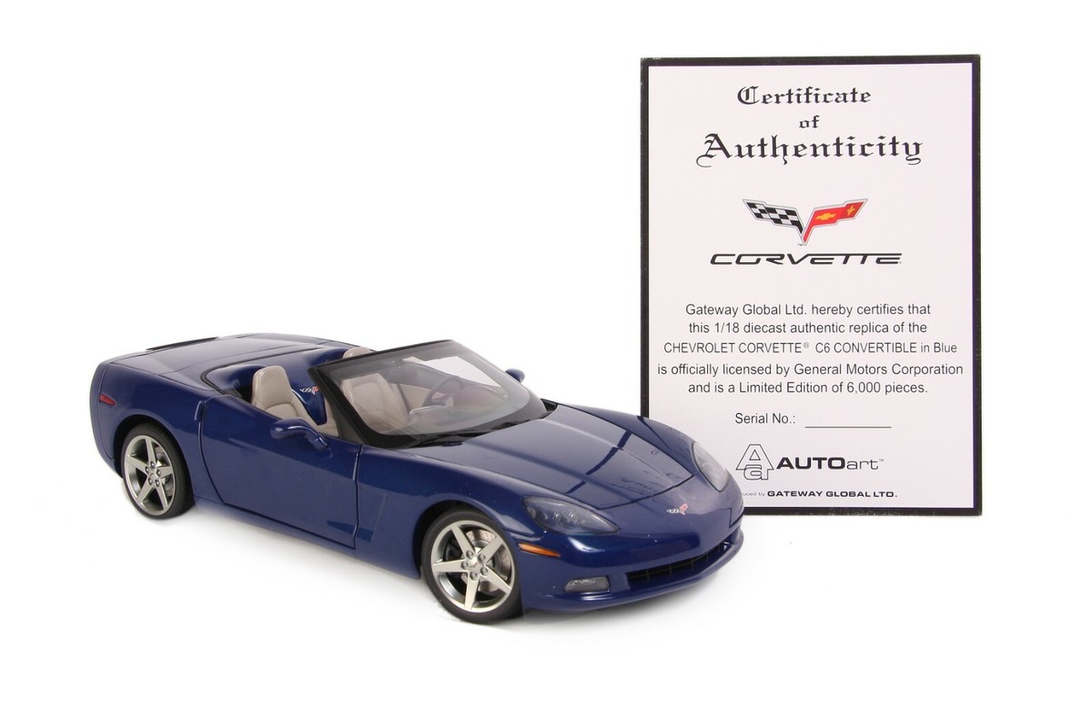 AUTOart: CHEVROLET C6 CORVETTE CONVERTIBLE 1:18 Blue 71222 In