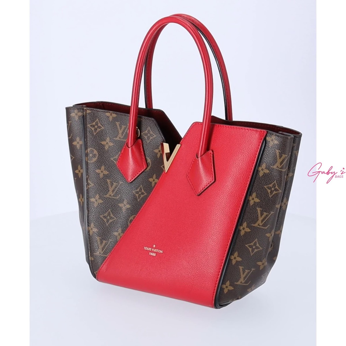 Louis Vuitton Monogram Kimono MM Brown Red Tote Bag Canvas
