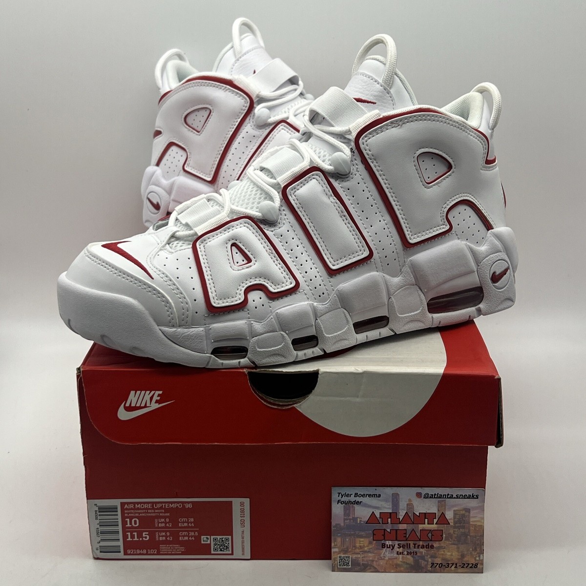 Size 10 - Nike Air More Uptempo White Varsity Red 2018 Leather