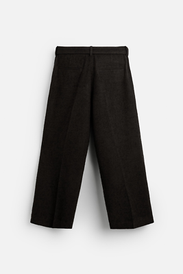 Zara x Nanushka Belted Pleat Front Trousers Dark Brown W30 EUR 38