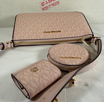 Michael Kors Jet Set Travel Small Logo Shoulder Bag with Pouches