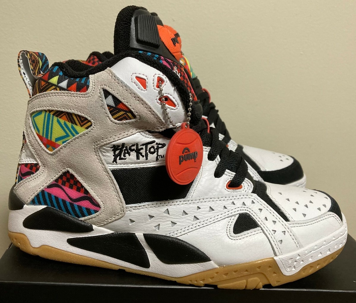 Reebok Blacktop Battleground Pump Aztec white/black, sz 9 M43284