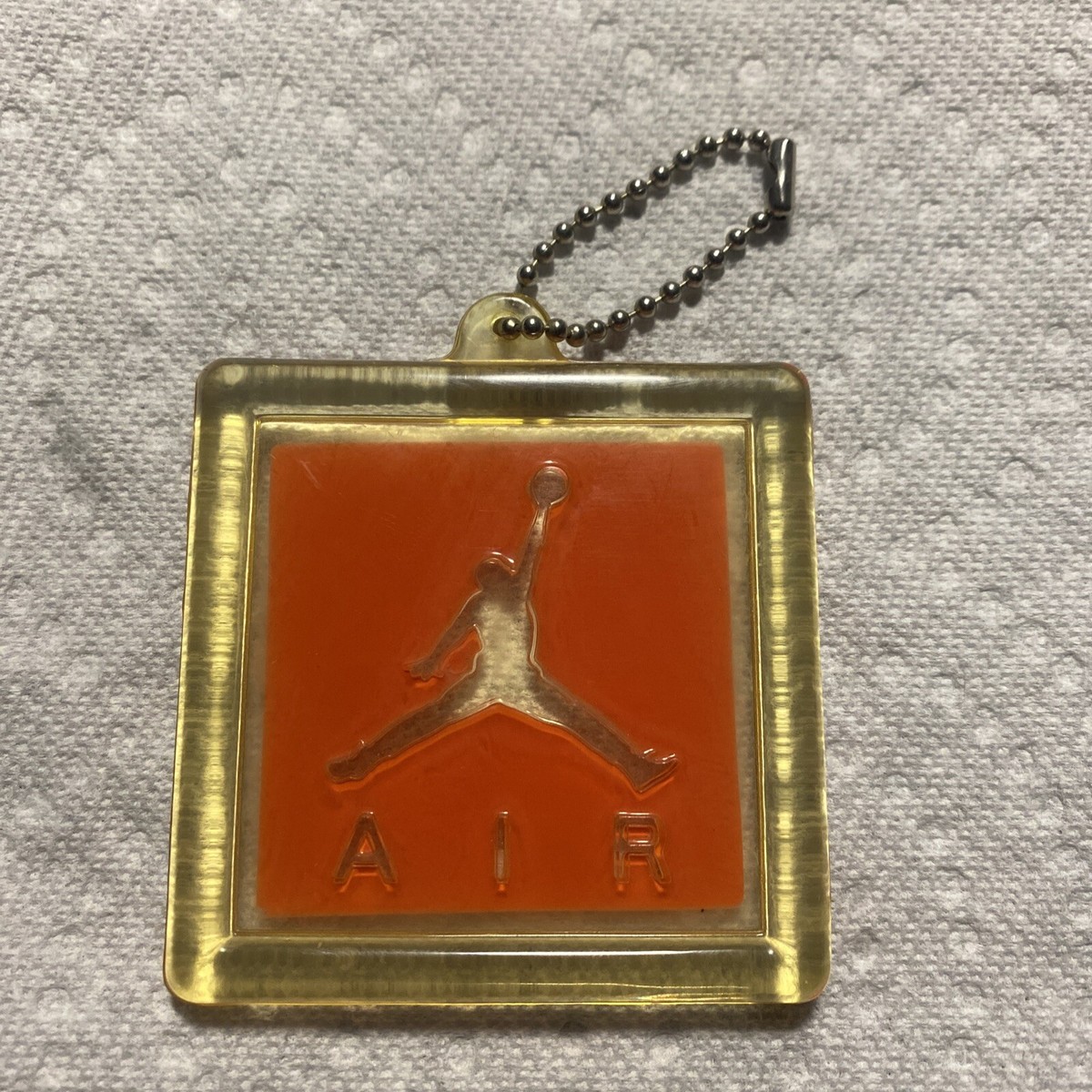 Nike Air Jordan Hang Tag RETRO Jumpman 90s Orange Plastic Keychain