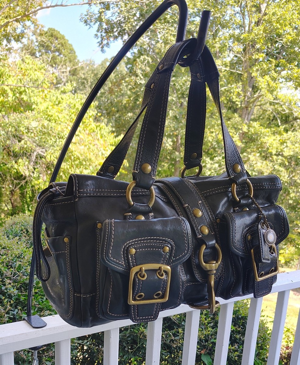 Coach MEDIUM 10330 65th Anniversary Mandy Vintage Black Leather