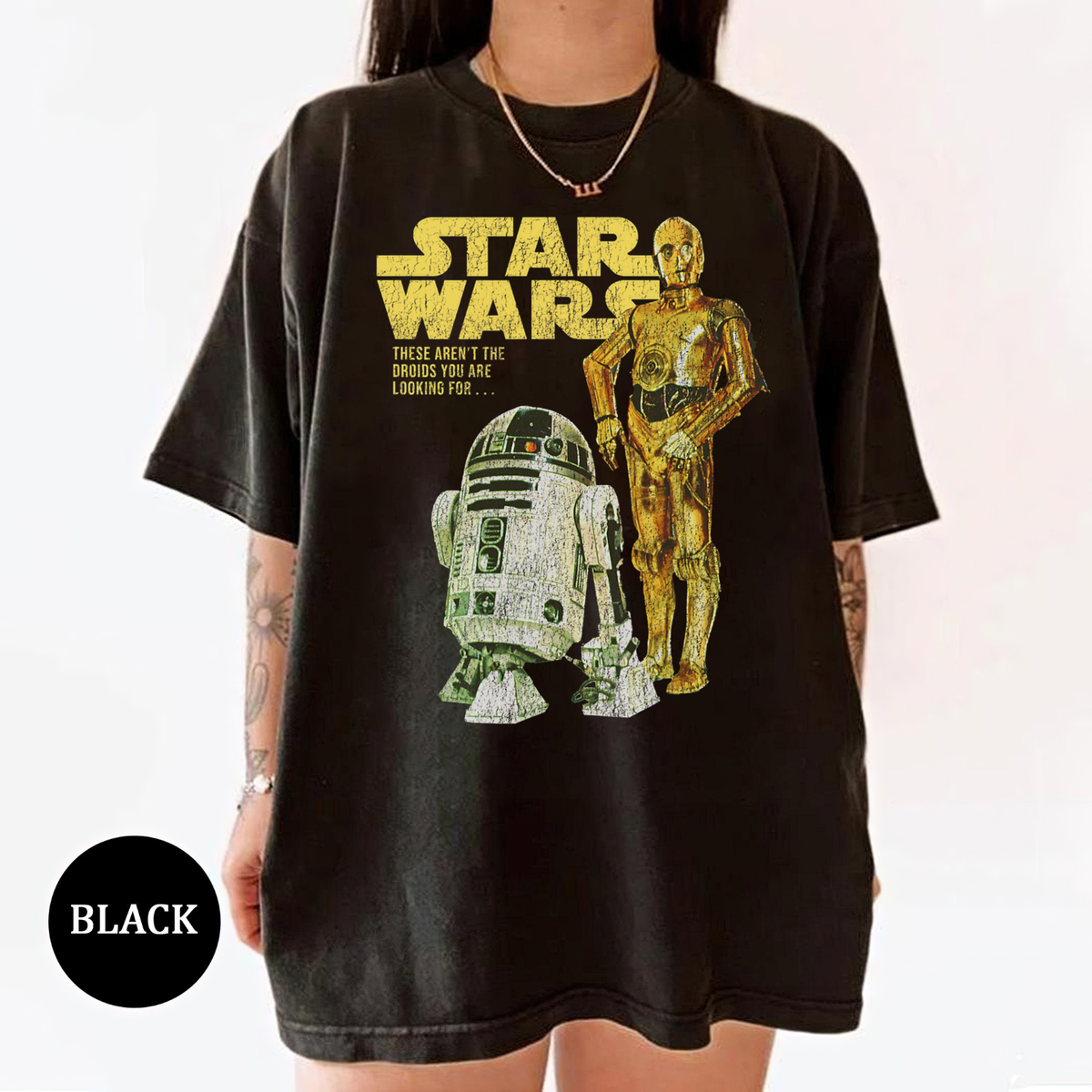 Star Wars R2-D2 & C-3PO Logo Portrait Unisex T shirt Adult Shirt T