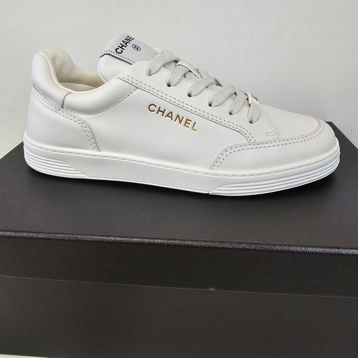 Chanel 23S G45085 white sneakers runners trainers 37.5 and 38.5
