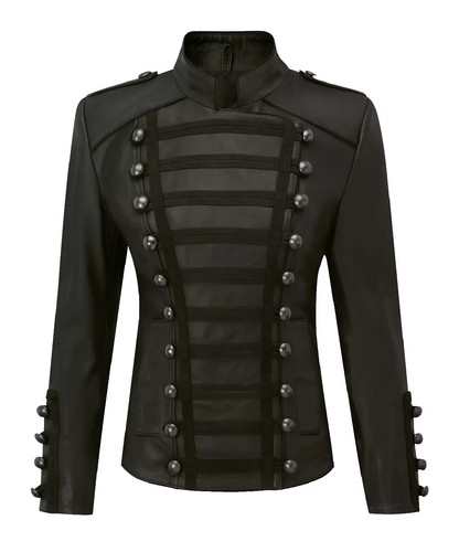 MILITARY NAPOLEON JACKET IN BLACK WITH MATCHING BRAIDING AND