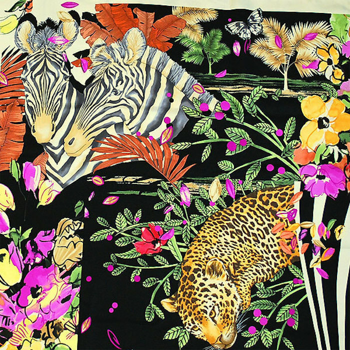 SALVATORE FERRAGAMO Scarf Stole Animal Zebra Leopard Giraffe