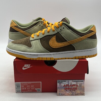 Size 11 - Nike Dunk Low Dusty Olive Brown Orange Suede White