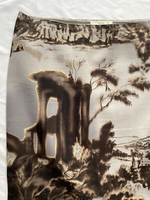 Prada Vintage Archive Fall 2004 Roman Ruins Landscape Print Skirt