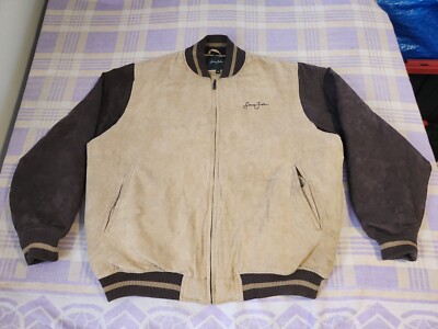 Sean John Bomber Jacket Large Brown 90s Vintage Varsity Y2k