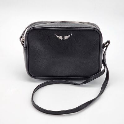 Zadig & Voltaire X-Small Wings Leather Black Camera Crossbody Bag