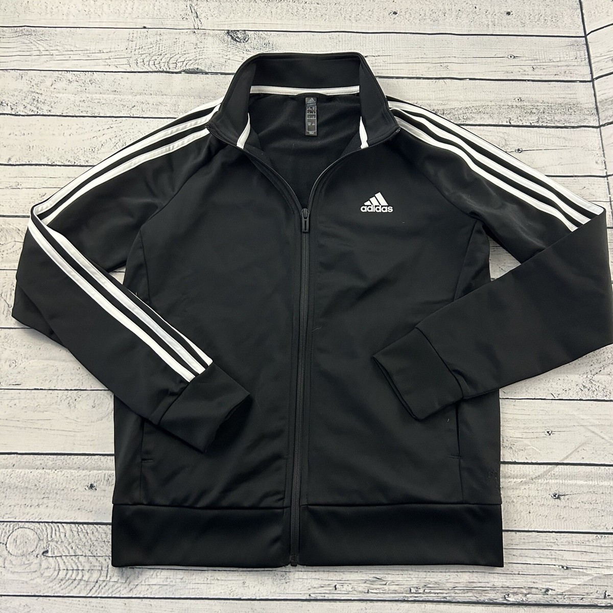 Adidas Full Zip Soccer Track Jacket Women's Medium Black Three