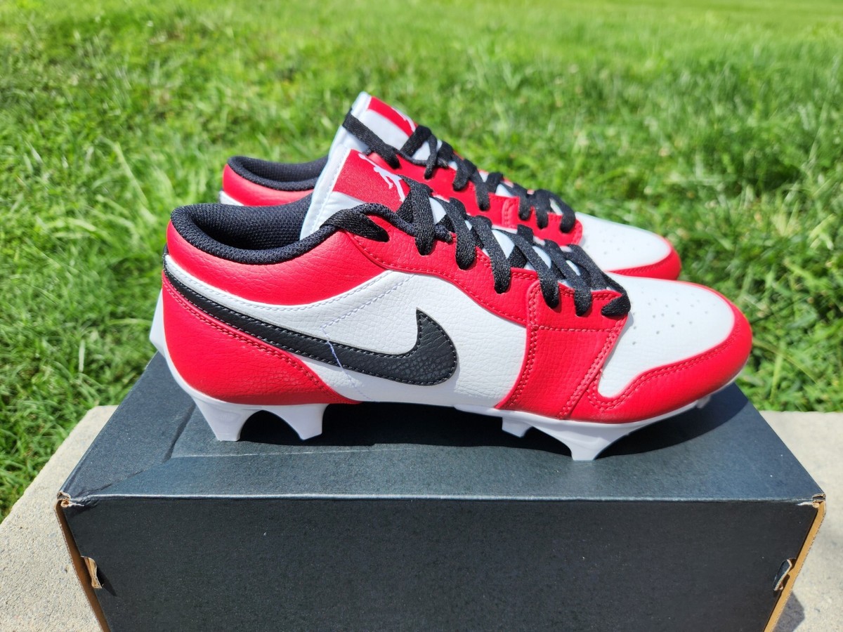 Nike Air Jordan 1 Low Football Cleats Men's Black White Red Blue