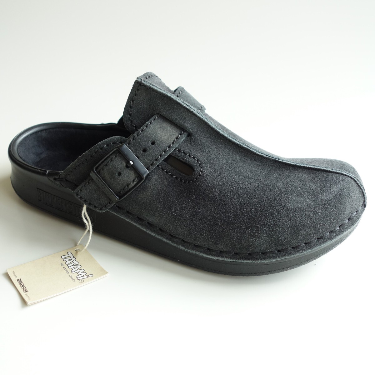 new TATAMI BIRKENSTOCK Suede Leather Clogs Slide YAZOO dark grey