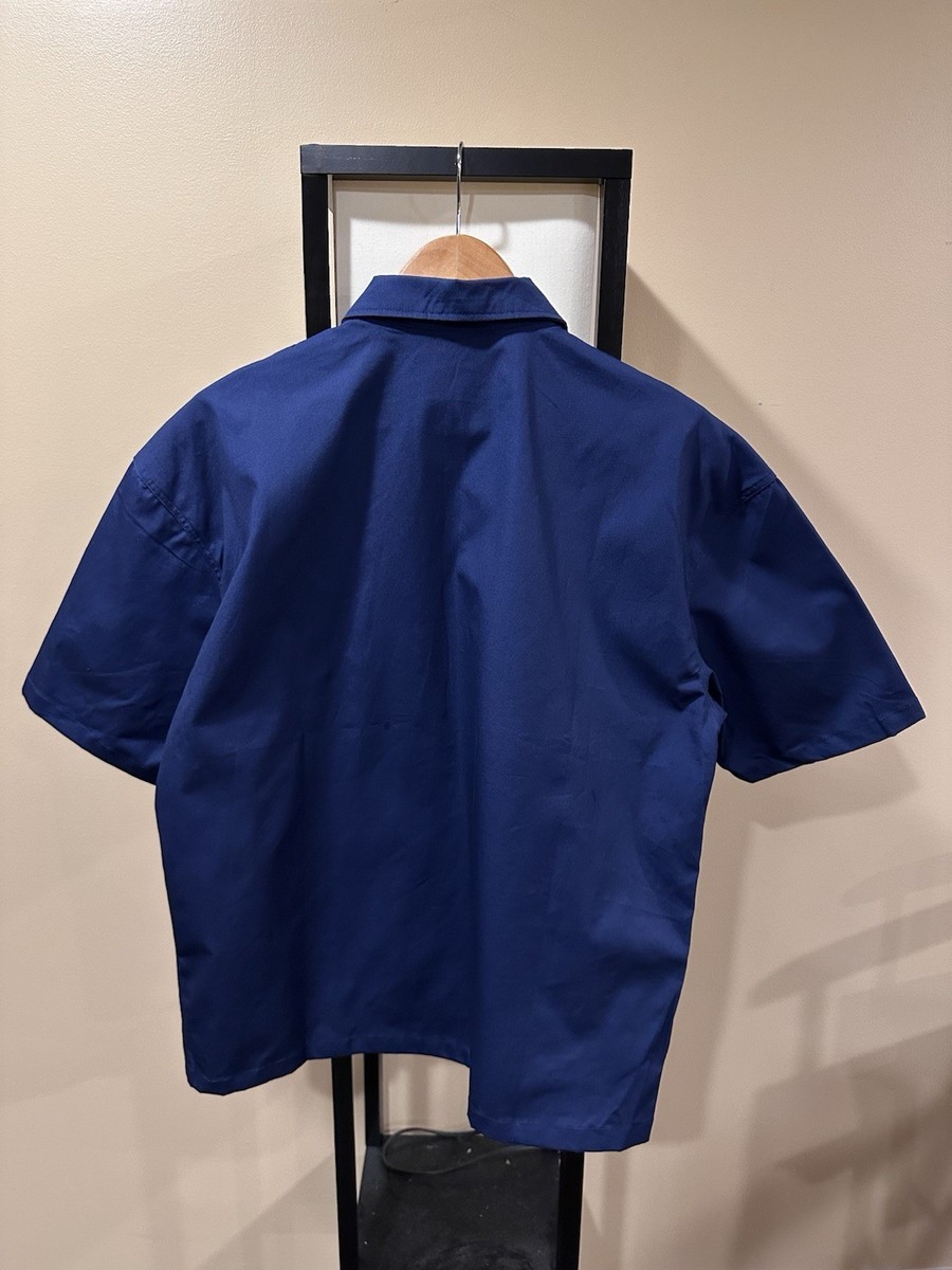 Prada 2025 Poplin Archive Logo Zip Navy Blue Technical Shirt | eBay