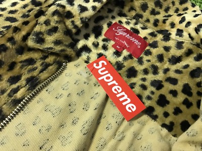 Supreme F/W 2017 Cheetah Pile Zip Up Shirt Box Logo | eBay