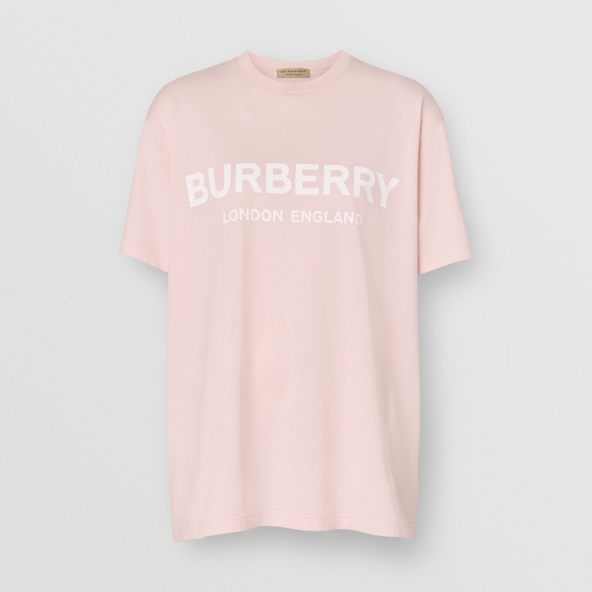 Burberry Logo Print Cotton T-shirt in Alabaster Pink | eBay