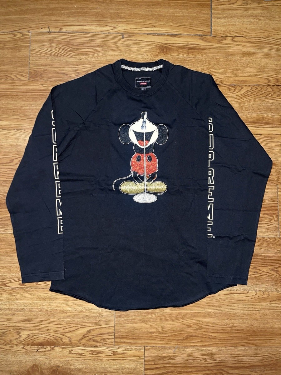 Supreme Number (Nine Mickey Raglan L/ S Top Black Size Medium | eBay