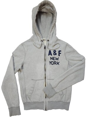 Abercrombie & Fitch Hoodie VINTAGE Men's Gray Full Zip Hoodie Size