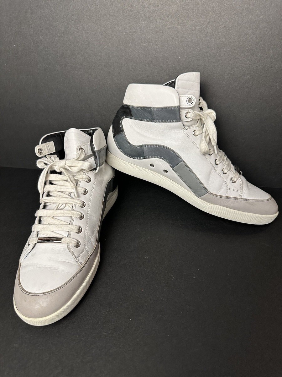 Men's Christian Dior Homme High Top White Leather Sneakers Shoes