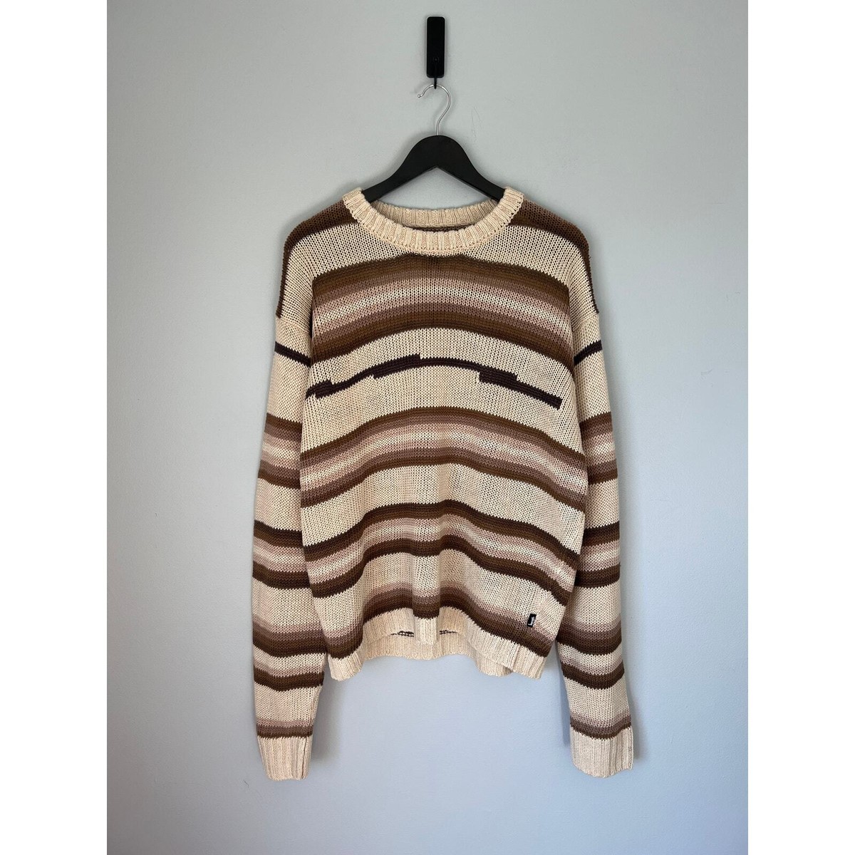 Stussy Tonal Stripe Sweater - Size XL - Brown - NEW | eBay