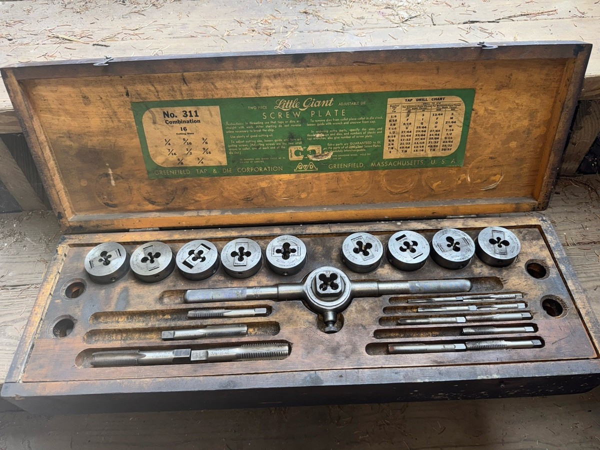 Vintage Greenfield Little Giant #311 Tap and Die Tool Set 99