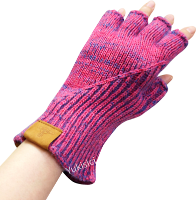 Vivienne Westwood Japan Fingerless Gloves Wool Blend Orb Leather