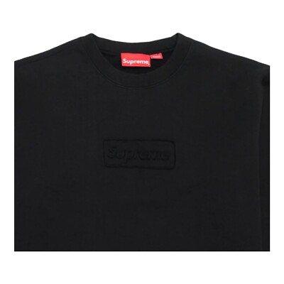 Supreme Cutout Logo Crewneck Sweatshirt Black Bogo Logo SS20 NEW