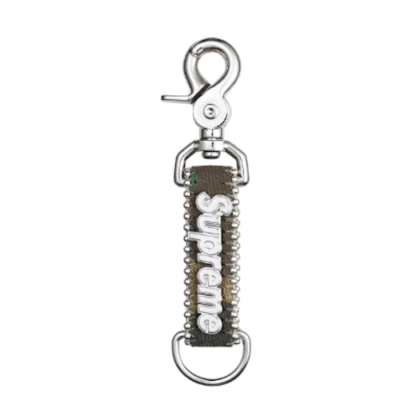 SUPREME SS25 B.B. SIMON DENIM KEYCHAIN STUDDED RHINESTONE BLACK