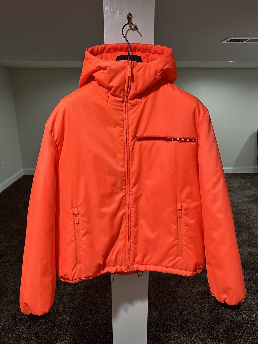 Prada Linea Logo Stripe Linea Rossa 2018 Tech Orange Jacket | eBay