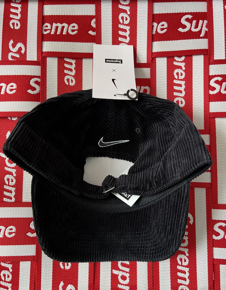 Supreme Nike Arc Corduroy 6 Panel Black Cap!!SS22!!BNWT!!100