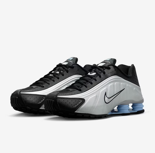 Nike Shox R4 Metallic Silver Black Psychic Blue | eBay