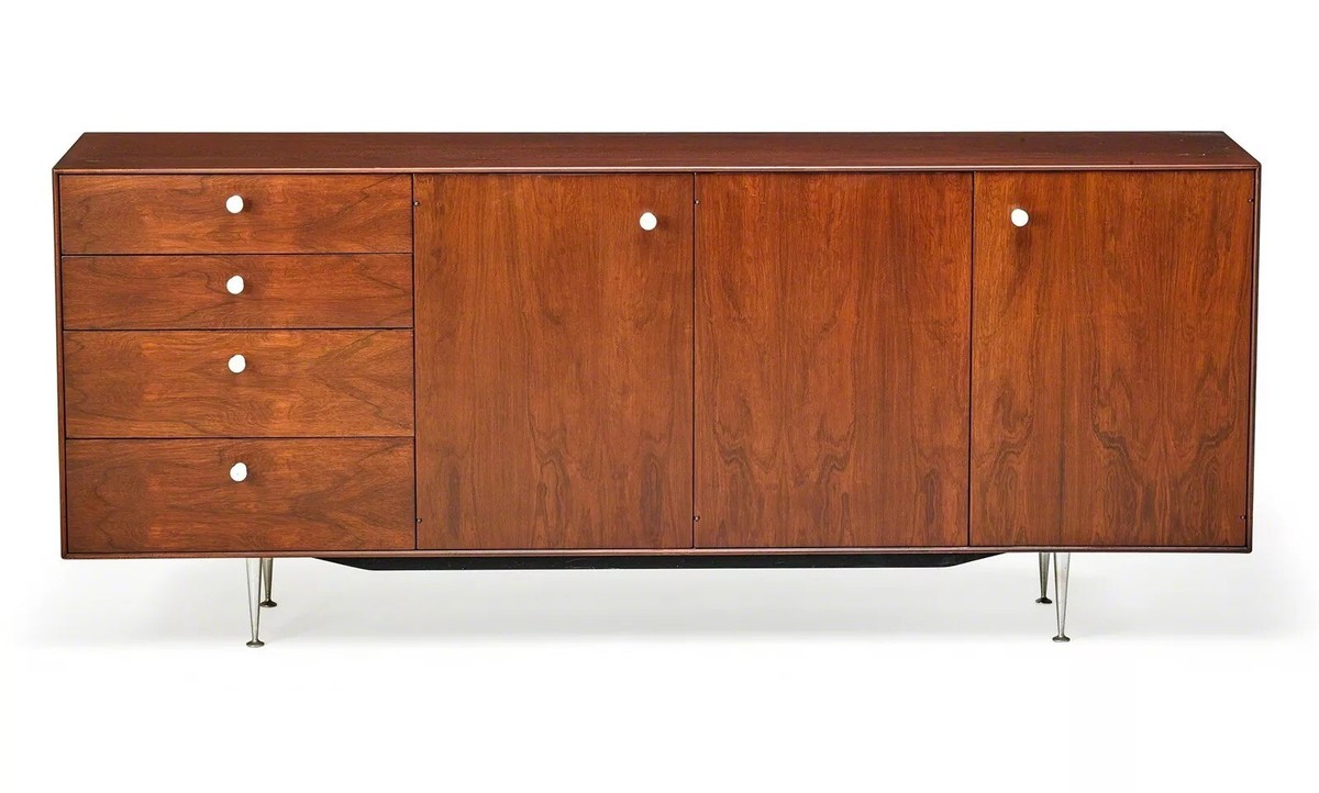 1950s George Nelson for Herman Miller Thin Edge Rosewood Credenza