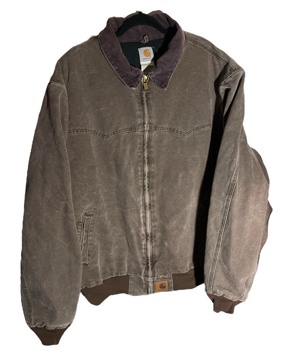 VTG Carhartt J14 CHT Duck Canvas Santa Fe Work Jacket Men's 3XL