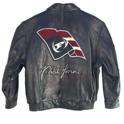 PH 1101 PHAT FARM BOMBER LEATHER JACKET, BY RUSSEL SIMMONS