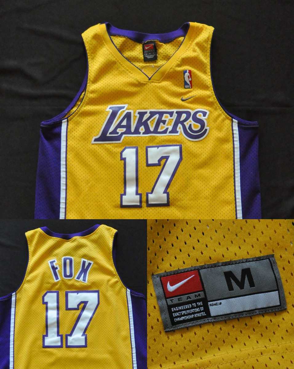Rick Fox #17 Los Angeles Lakers Nike Jersey Swingman Yellow Sewn