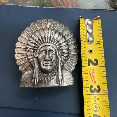 Rare Vintage Edward H. Bohlin Sterling Silver Indian Chief Trophy