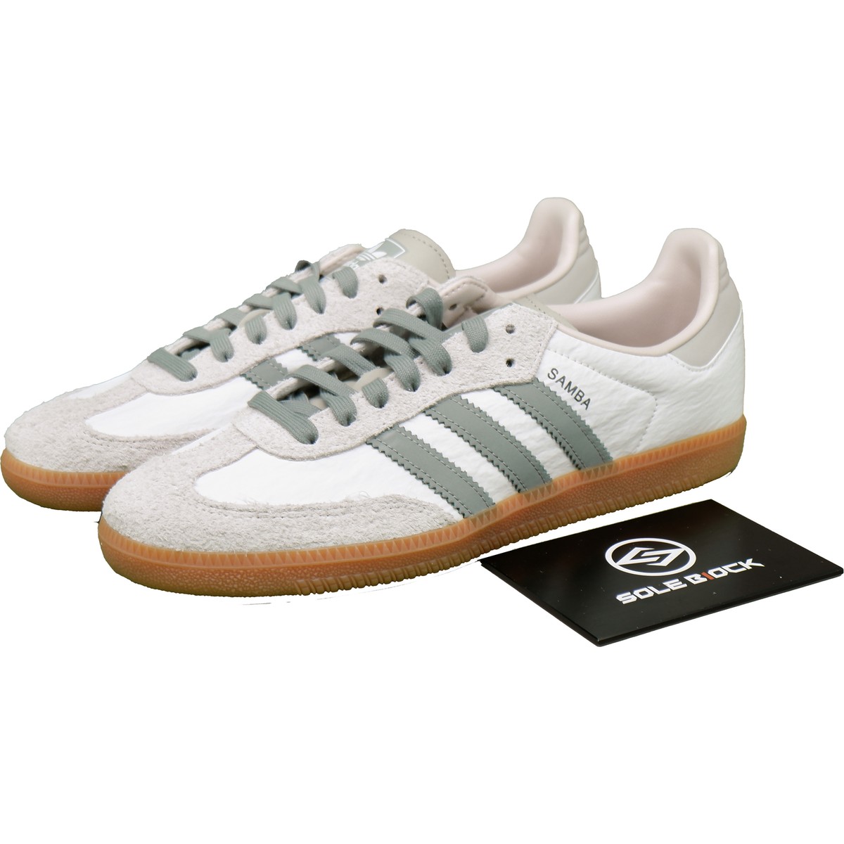 adidas Samba OG White Silver Green W - ID0492 | eBay