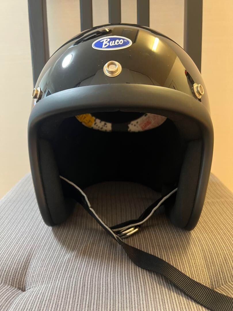Vintage BUCO TOYS McCOY Motorcycle Jet Helmet S Black | eBay